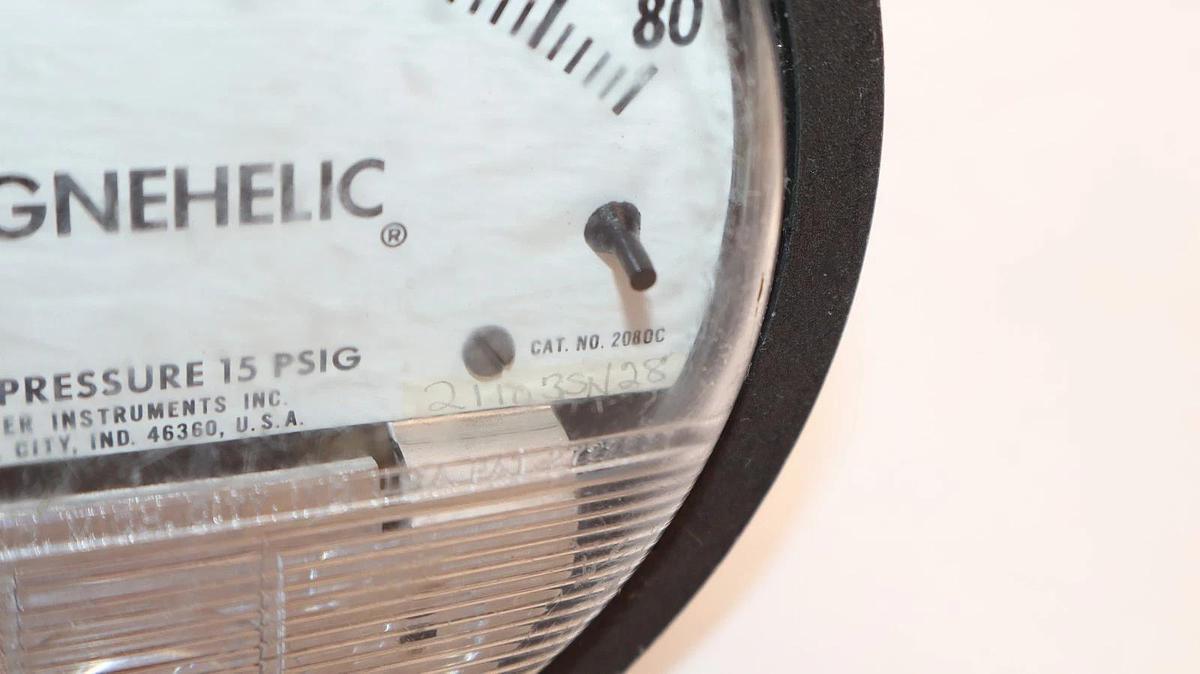 Used Dwyer 2080 C Magnehelic Differential Pressure Gauge 0-80"