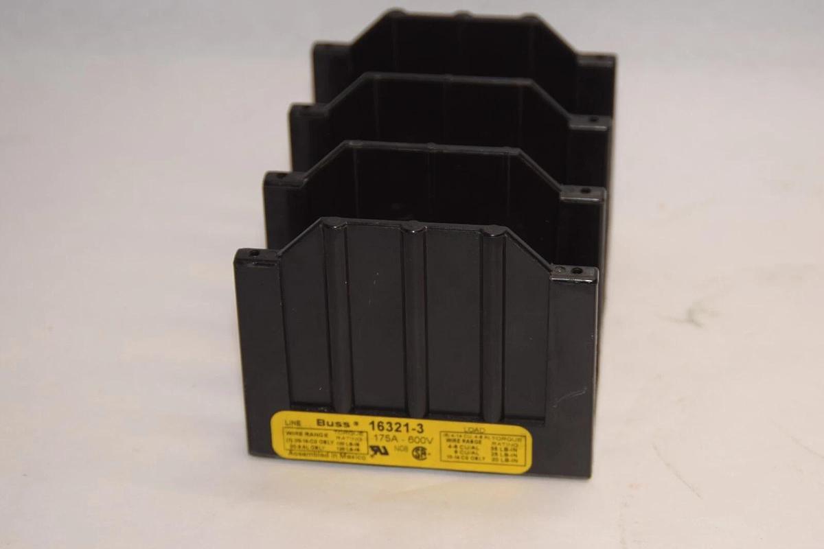 Used BUSSMANN 16321-3 163213 600V 175A 175 Amp 600 Volt Fuse Holder