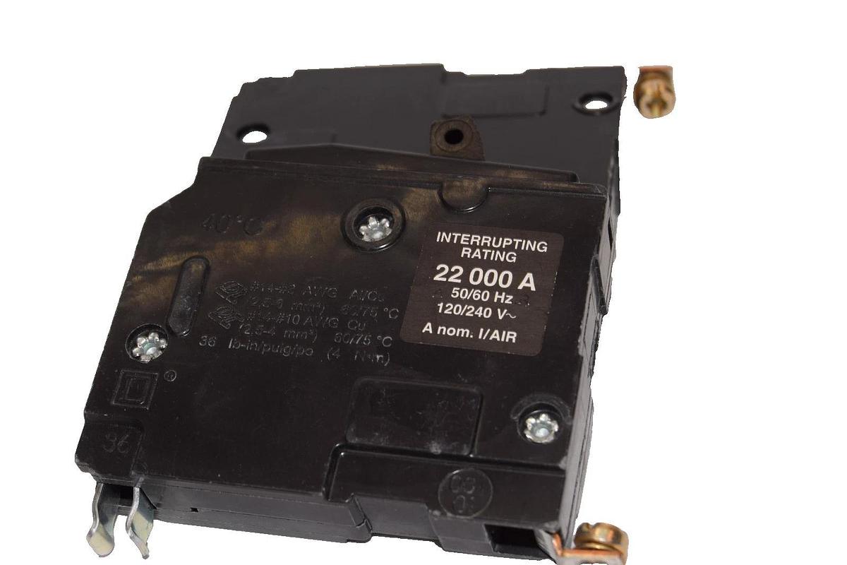 Used Square D 20A Circuit Breaker QOB120VH 20 Amp 1P 240V 22KA (Lot of 2)