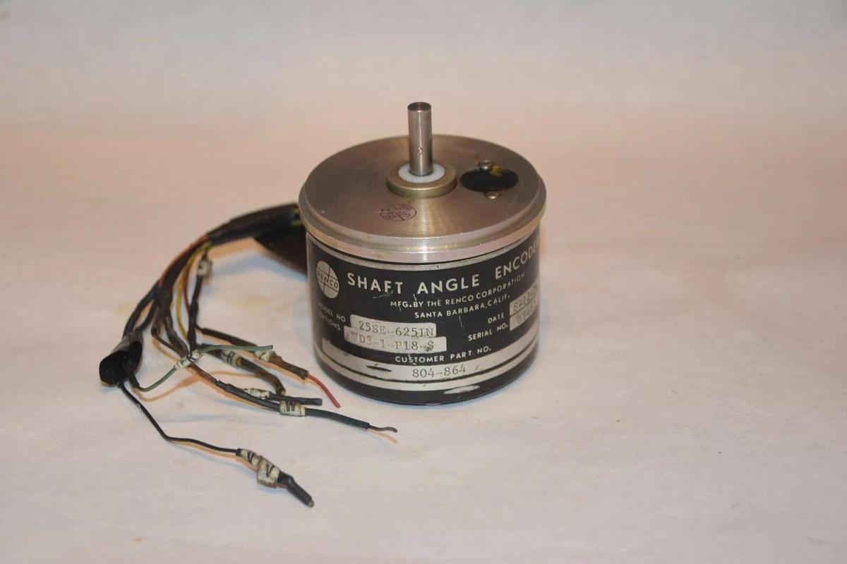 Used RENCO 25SE-625IN D3-1-P18-S SHAFT ANGLE ENCODER