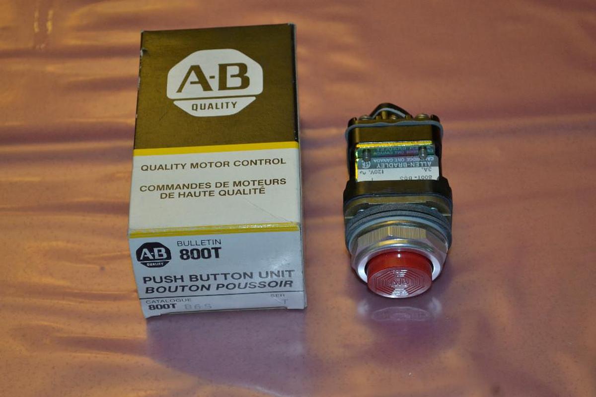 Allen Bradley Red Pushbutton Push Button 800T-B6S 800TB6S 800T B6S T 120V NEW