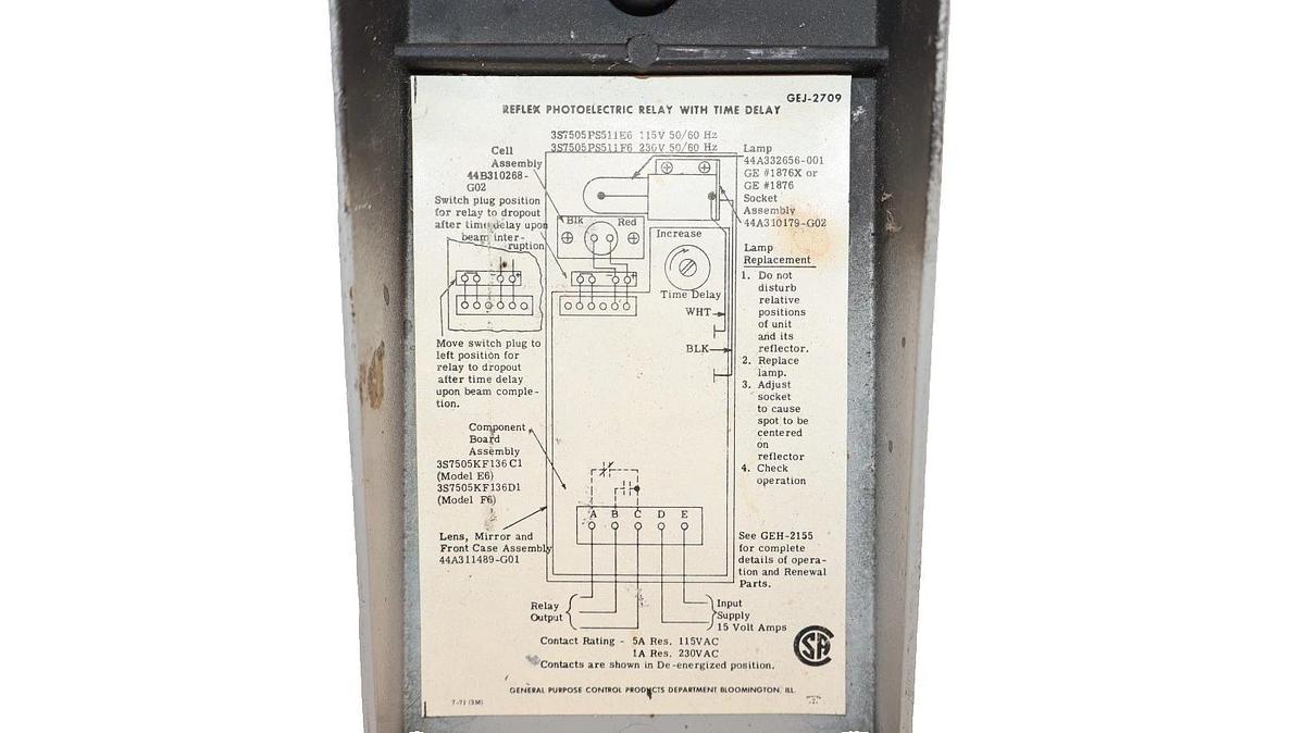 Used GE General Electric GEJ-2709 Reflex Photo Electric Scanner