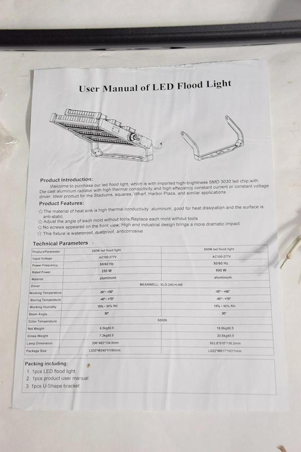 Abodong Arena Stadium LED Flood Light 500W 5000k 65000lm HD-FL02-500WA-CD *NEW