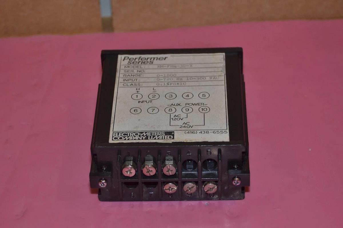 Used ELECTRO-METERS PERFORMER SERIES DISPLAY RPM Meter  EM-FRQ-3D-X EMFRQ3DX