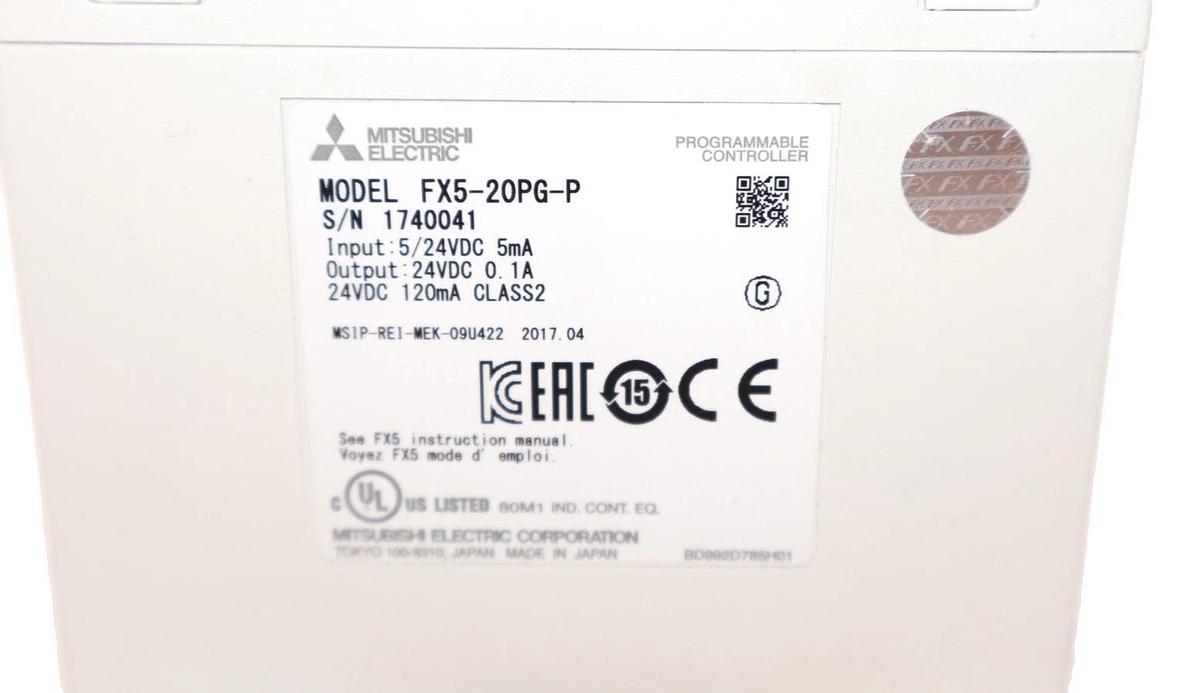 Used MITSUBISHI ELECTRIC FX5-20PG-P , FX520PGP 5/24Vdc 5mA Programmable Controller