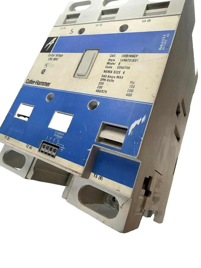 Refurbished Cutler Hammer W201K6CF Advantage Contactor Eaton Size Sz 6 540A 120V W201K6CF