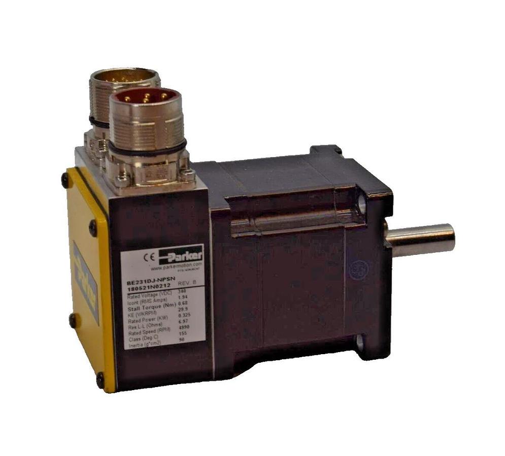 Used Parker Servo Motor BE231DJ-NPSN BE231DJNPSN 180521N0212 340vdc .325kW .325 kW