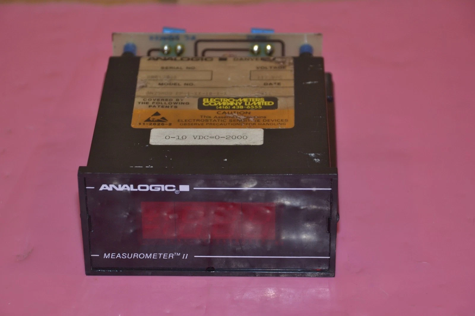 Used ANALOGIC MEASUREMETER II AN25M00-EP-1-XX-10-X-X AN25M00EP1XX10XX 117 VAC