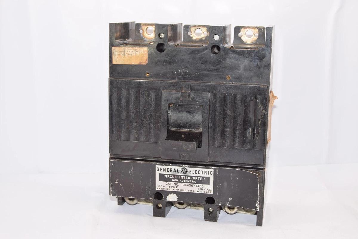 Used GE GENERAL ELECTRIC TJK436YT400 400A 400 Amp 3P 600Vac Circuit Breaker *Crack*