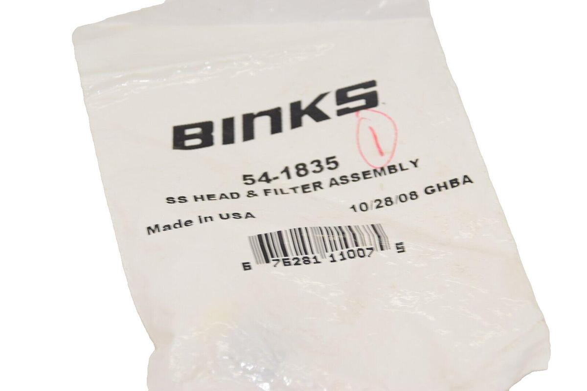 (NEW) BINKS 54-1835 , 541835 SS Head & Filter Assembly