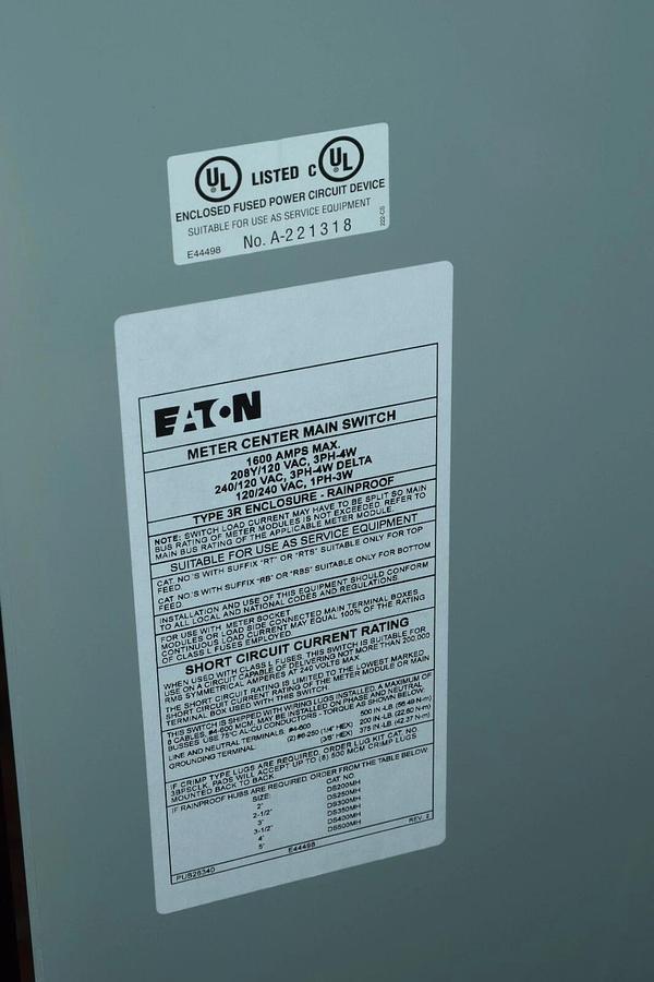 Cutler-Hammer 3BPS1600RB Bolted Pressure Contact Switch 1600A 3PH 1600 Amp 240V