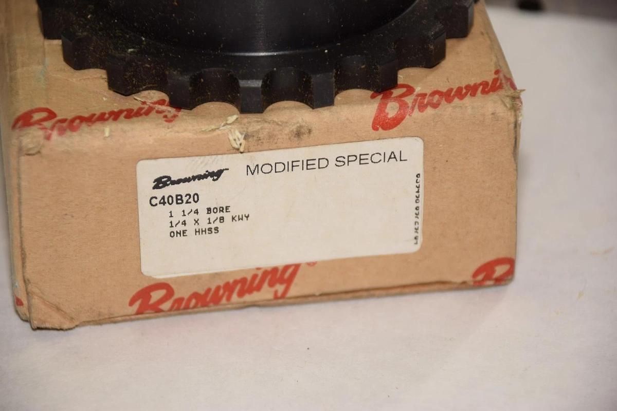 BROWNING C40B20 1-1/4" BORE 1/4"x1/8" KWY GEAR SPROCKET NEW