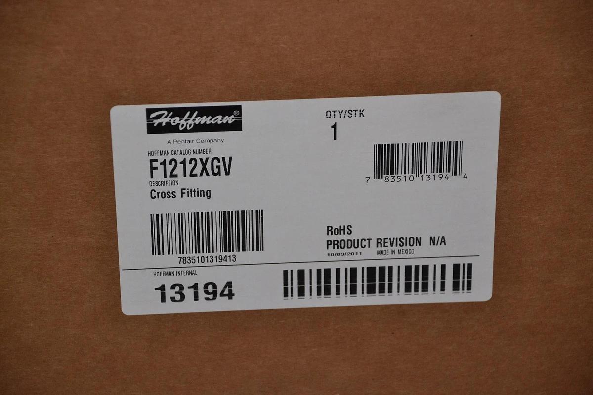 Hoffman Cross Fitting Galvanized Steel F1212XGV Wireway Trough 12" tee 90 deg