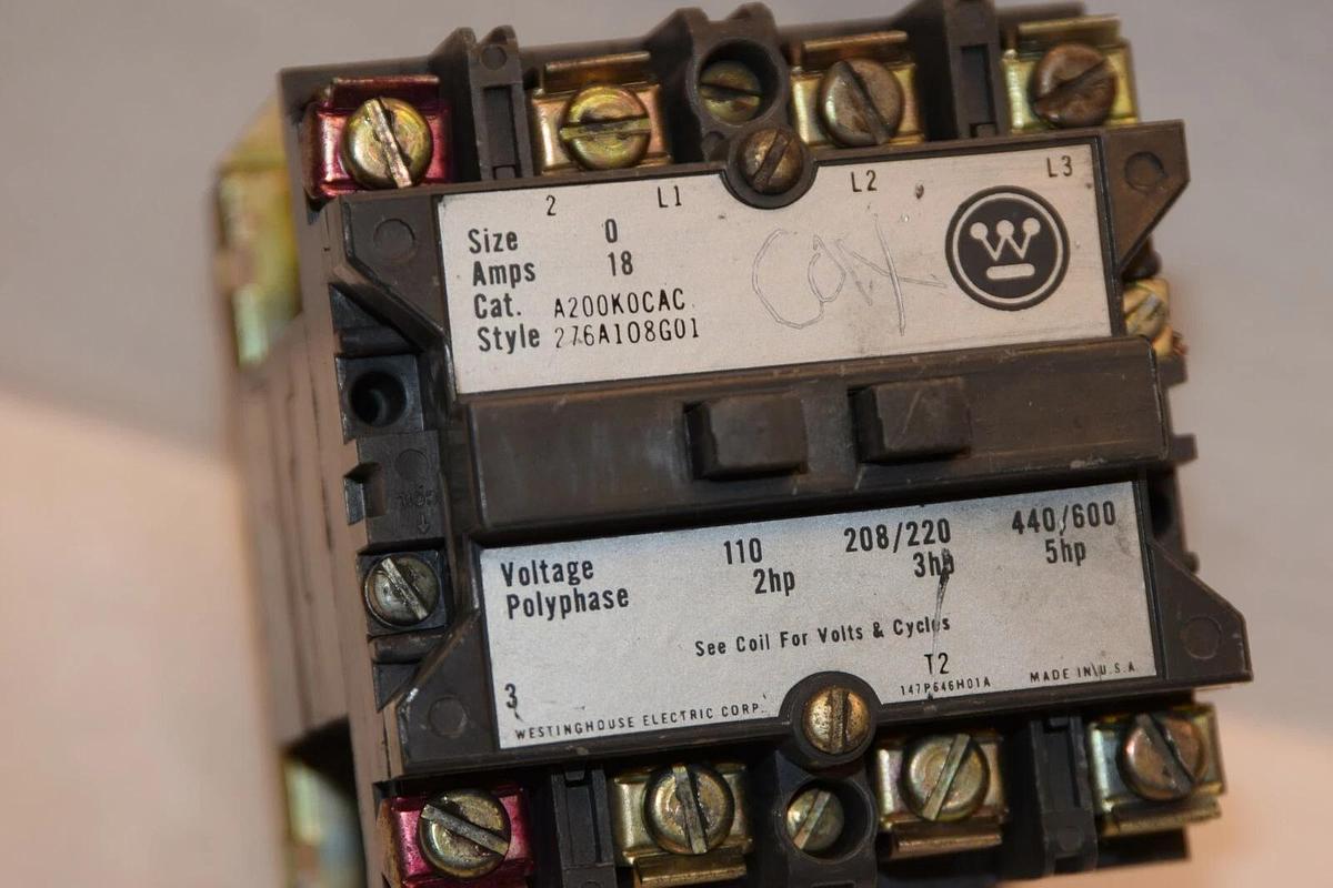 Used WESTINGHOUSE A200K0CAC 18A Size 0 110/120V 50/60Hz Coil Contactor