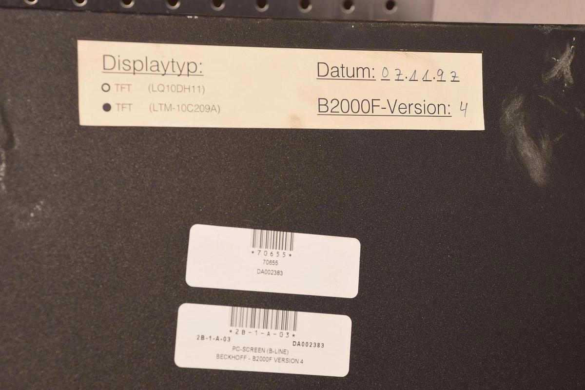 Used BECKHOFF  PC Control Unit PC Screen B-line B2000F DA002383 2B-1-A-03