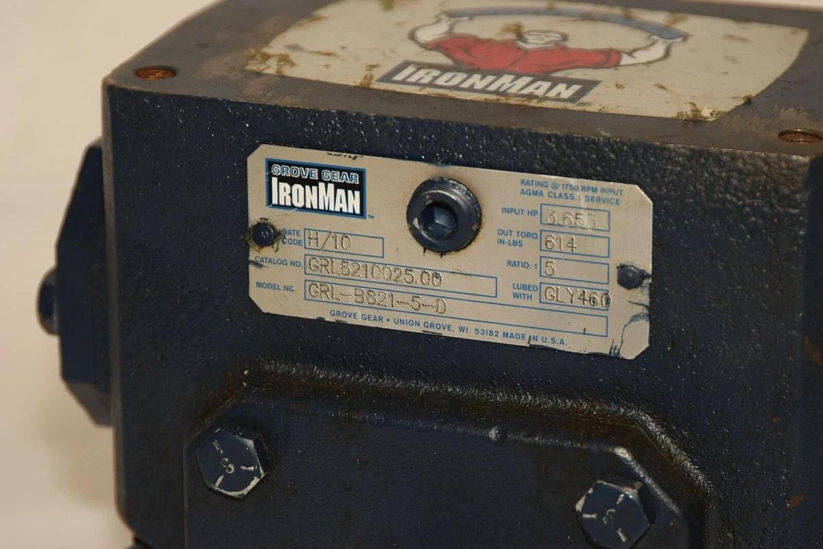 (NEW) IRONMAN GRL-B821-5-D GRLB8215D 3.653 5:1 Right Angle Gear Reducer