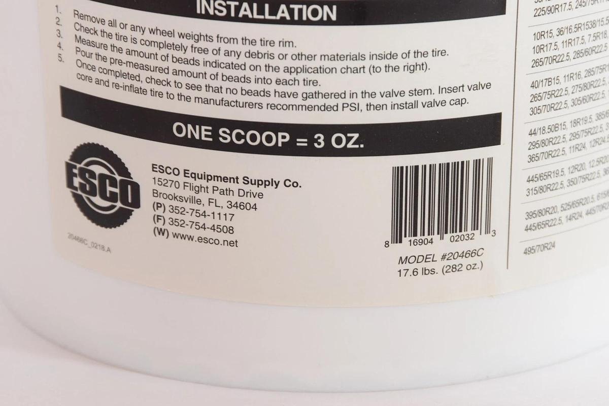 (NEW) ESCO 20466C Balancing Beads Reusable Tire weight balance Bulk Bucket READ