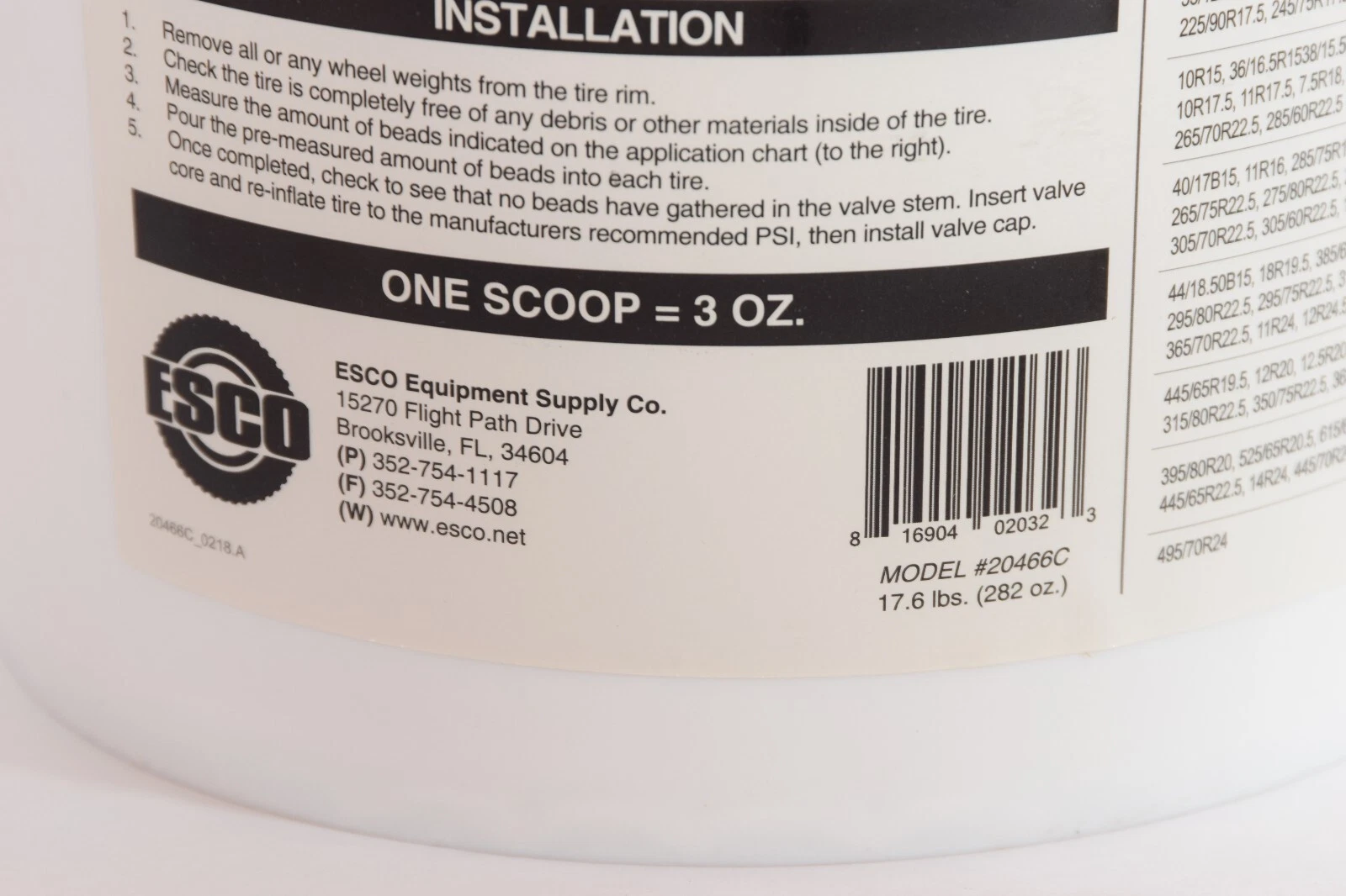 (NEW) ESCO 20466C Balancing Beads Reusable Tire weight balance Bulk Bucket READ