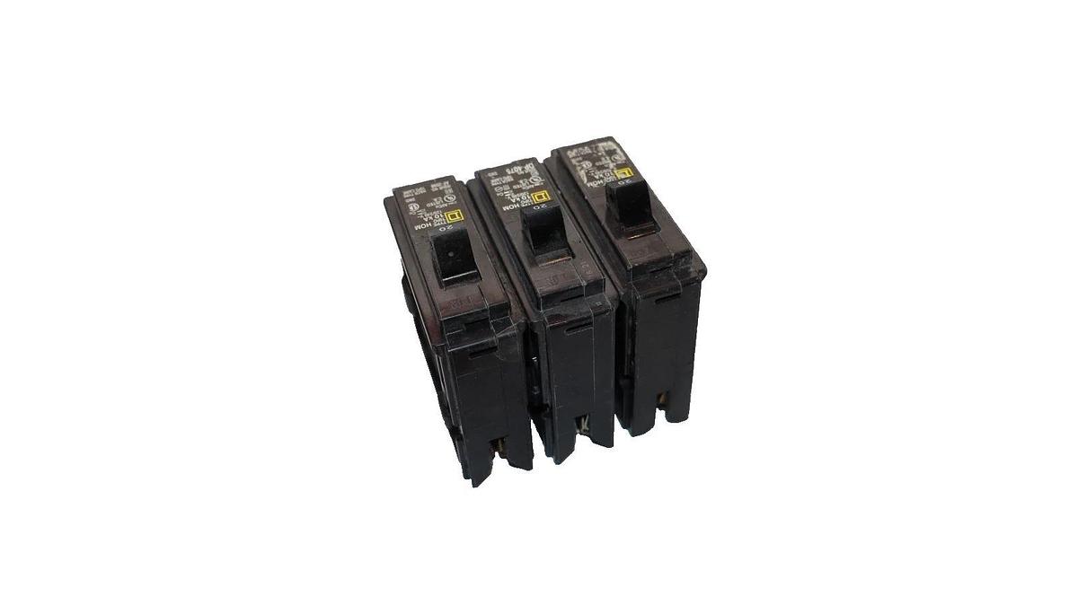 Used Square D Circuit Breaker 20A 20 Amp HOM120-U 1p 1  Pole(Lot of 3)