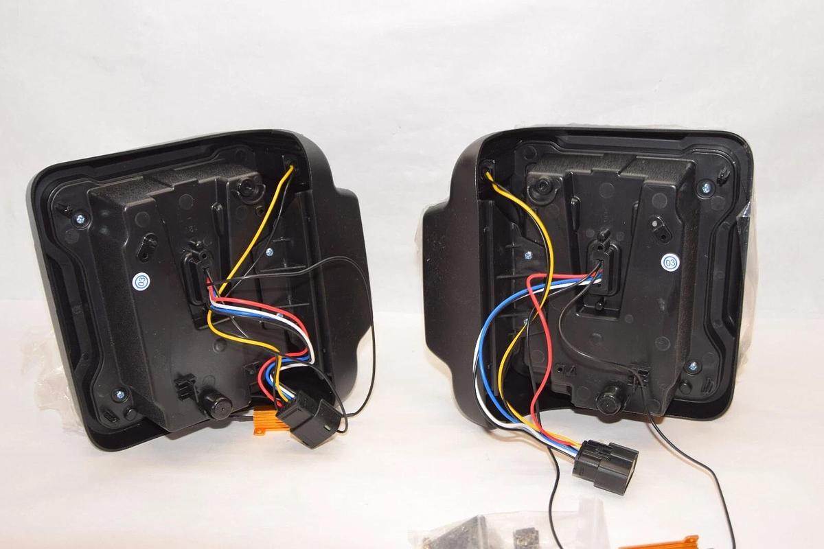 (NEW) FIERYRED Smoked LED Tail Lights For 2018-2021 Jeep Wrangler JL