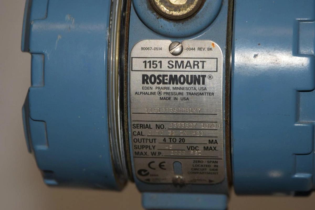 Used ROSEMOUNT 1151 1151DP3S22B1M7 0-30 IN H20 40-20MA 2000psi Pressure Transmitter