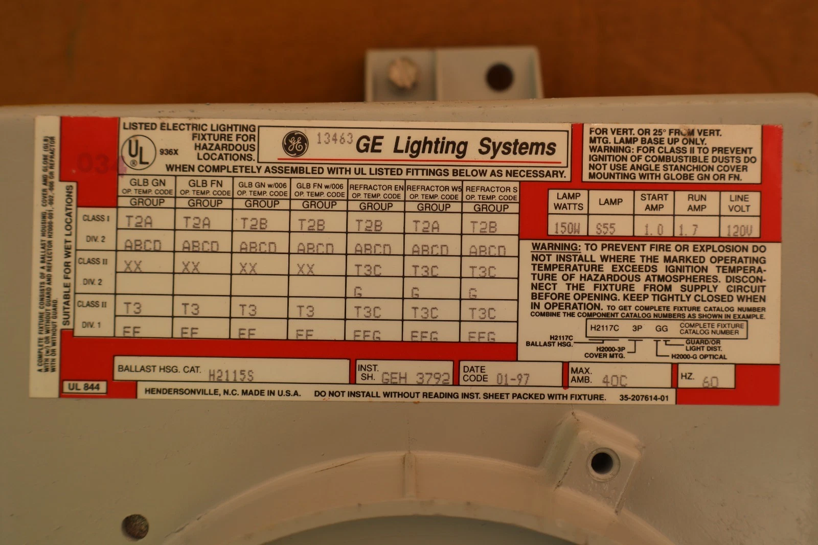 GE General Electric Filtrgard Ballast ASM H2115S 150W 120v (New)