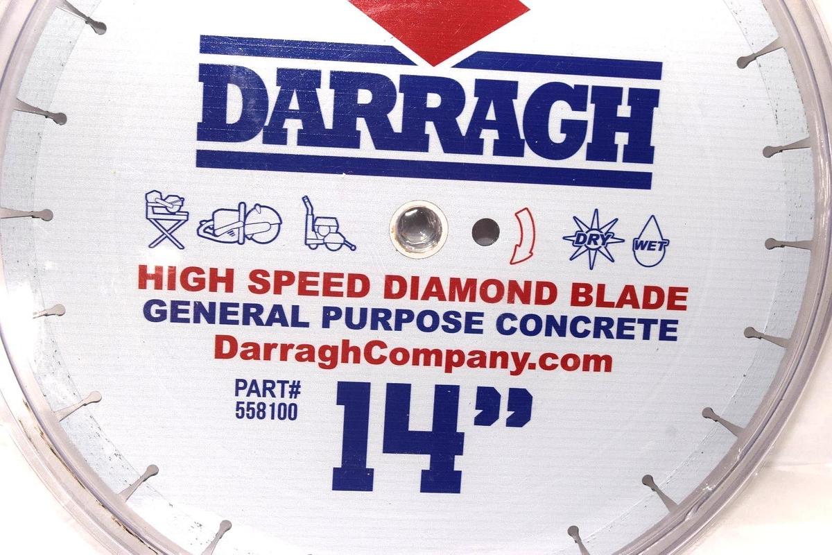 Darragh 14" High Speed Diamond Concrete Saw Blade 558100 70499 14" x .125 x 1" 603461704991