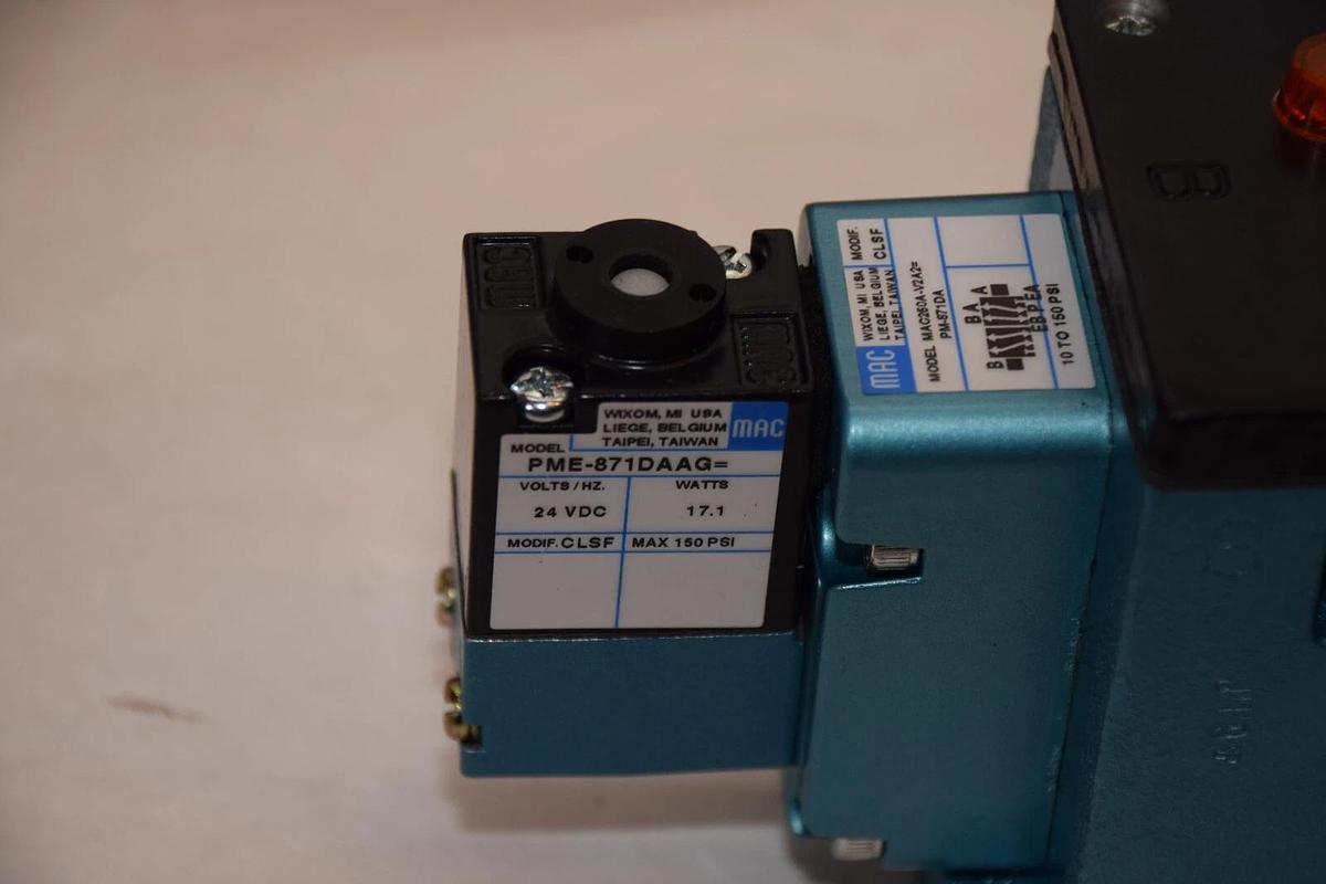 (NEW) MAC VALVES MAC250A-V2A2-PM-871DA , PME-871DAAG Directional Control Valve