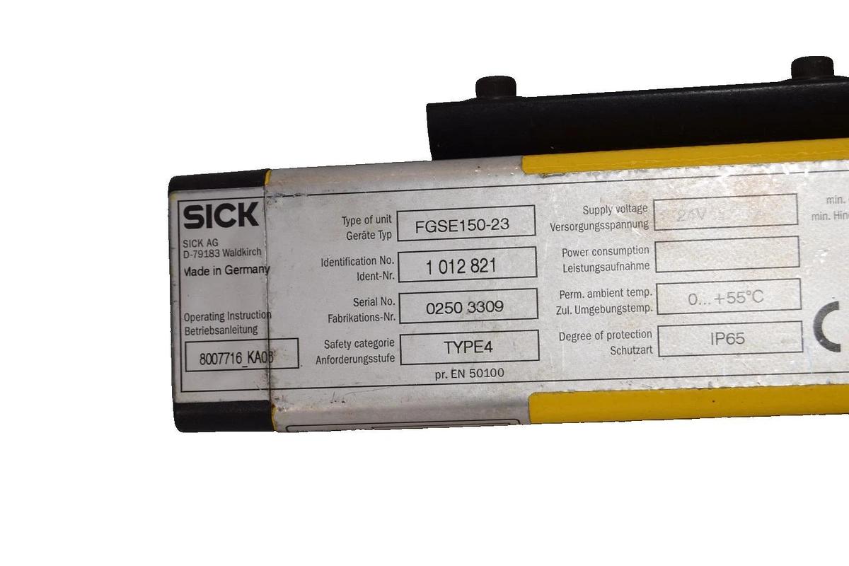 Used SICK  Receiver Light Curtain FGSE150-23 24V 30mm 30-FGS FGSE15023