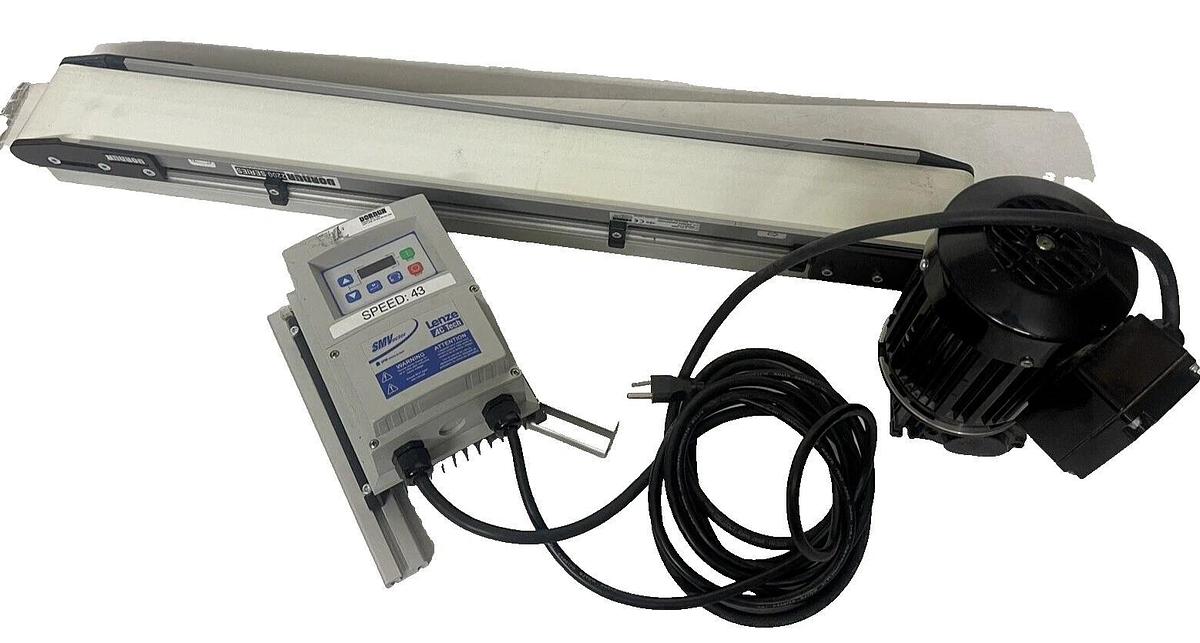 Used DORNER 2200 CONVEYOR 22edm04-030020a343401 Lenze Esv371n01sxc Motor 42R6BFPP
