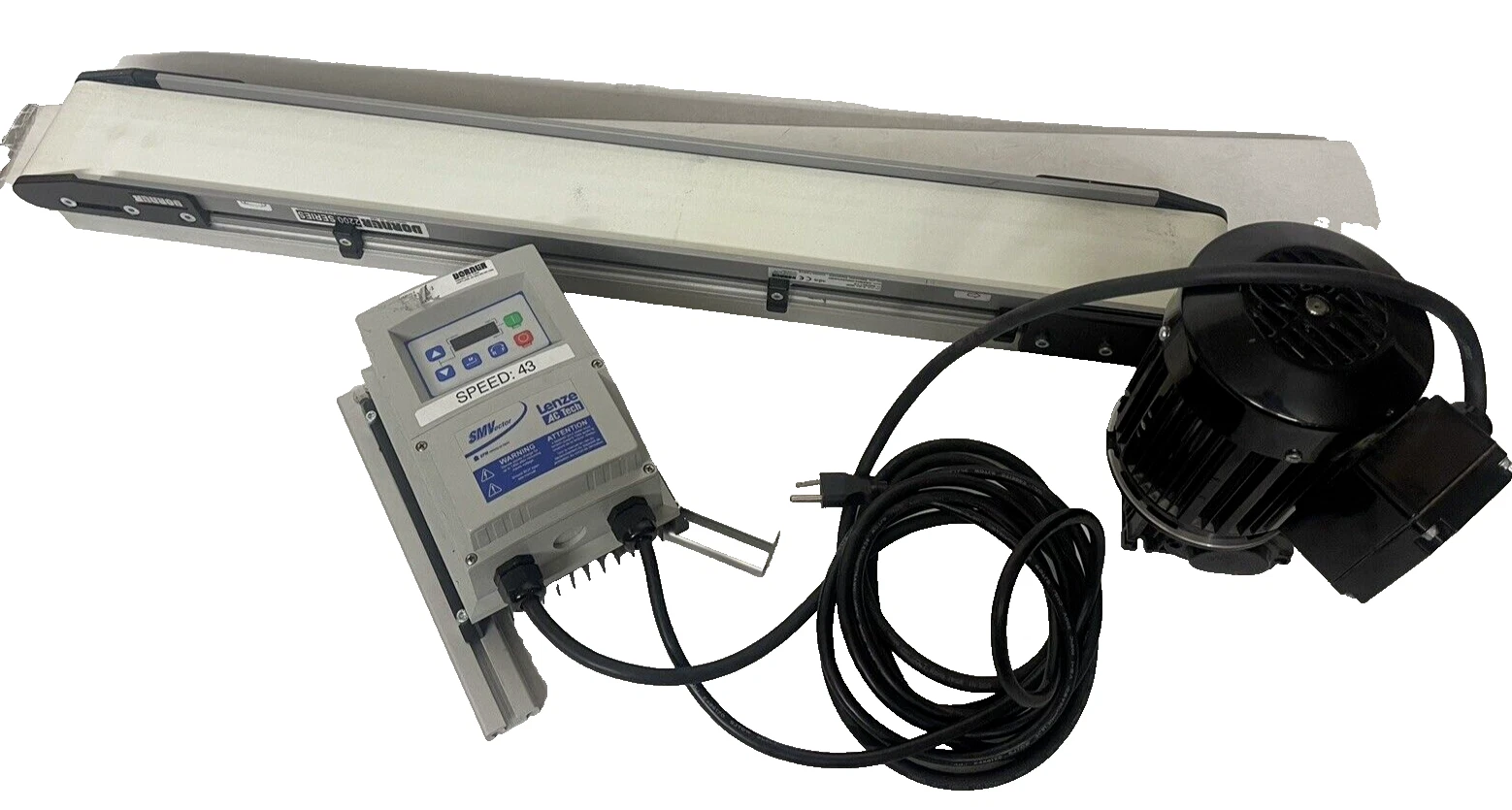 Used DORNER 2200 CONVEYOR 22edm04-030020a343401 Lenze Esv371n01sxc Motor 42R6BFPP