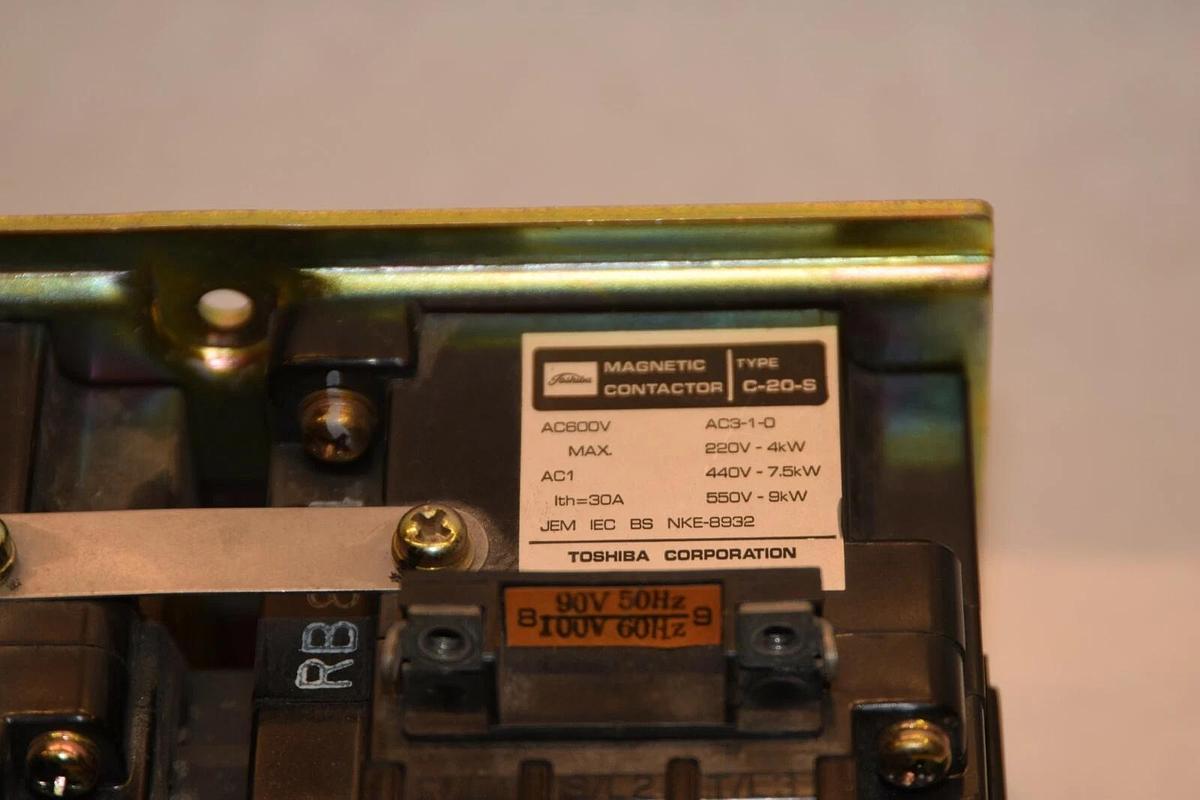 Used (NEW) TOSHIBA CR-20M-S C-20-S 600Vac 90/100V 50/60Hz Coil Magnetic Contactor