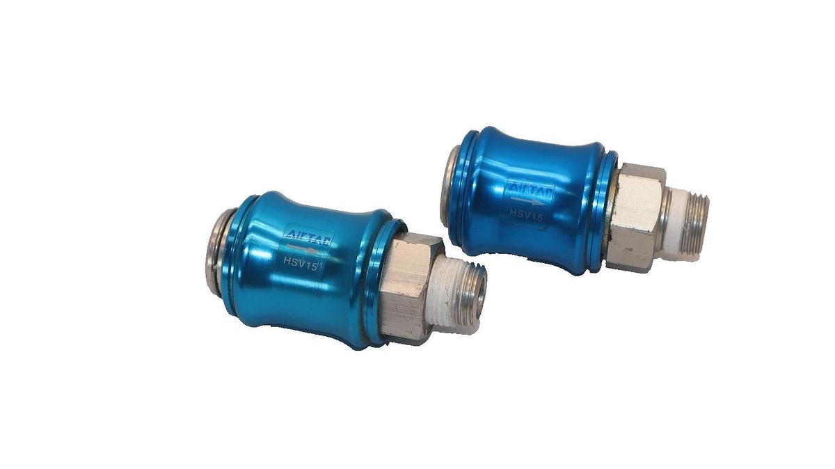 Used (LOT OF 2) AIRTAC HSV15 1/2"npt Hand-Push Valves Mechanical Valves