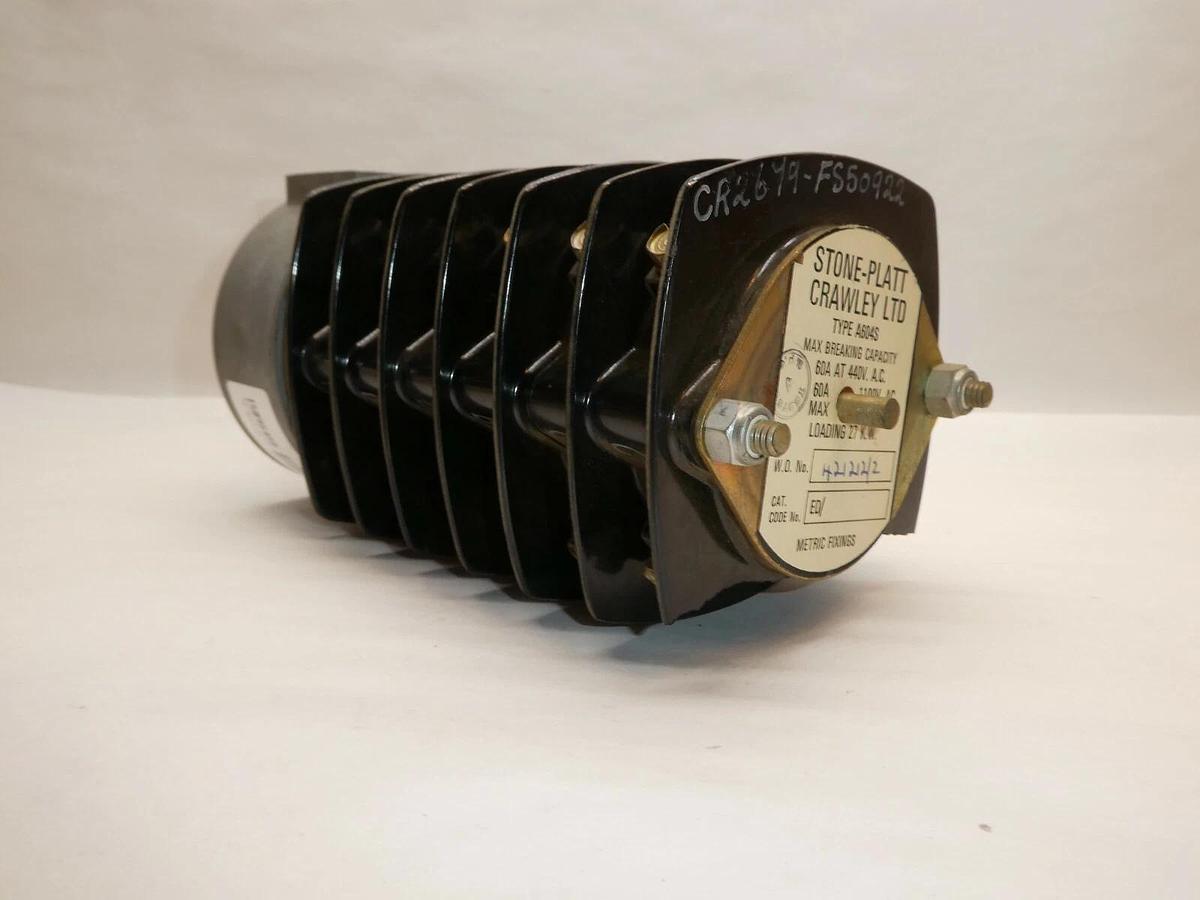 (NEW) STONE-PLATT CRAWLEY LTD A604S 60A 440Vac 8P 3Pos Rotary Switch *Chip*