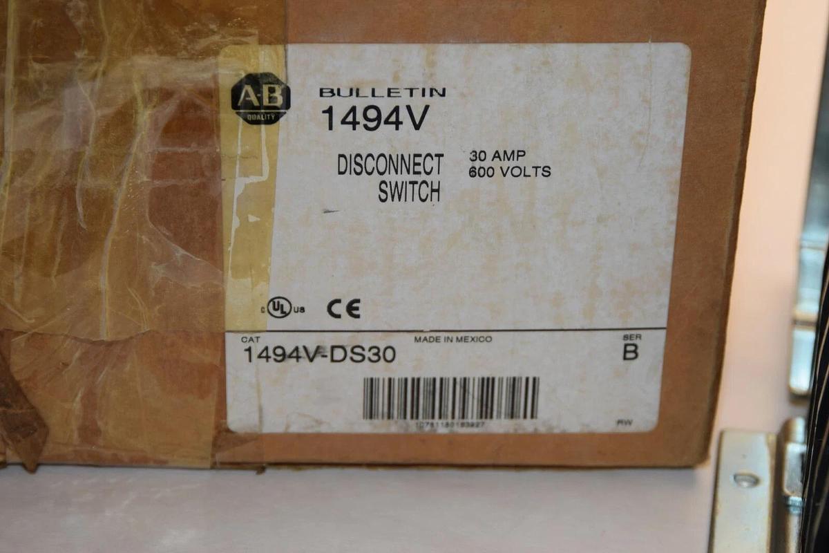 (NEW) ALLEN BRADELY 149V-DS30 149VDS30 30A 600V Series B Disconnect Switch