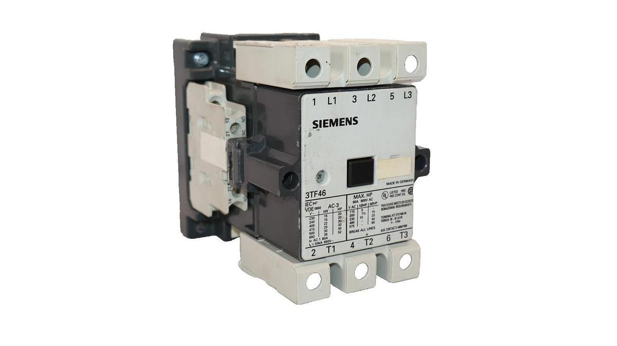 Used Siemens Motor Starter Contactor 3TF4611-0AK6 3TF46 110/120V Coil 3TF46110AK6