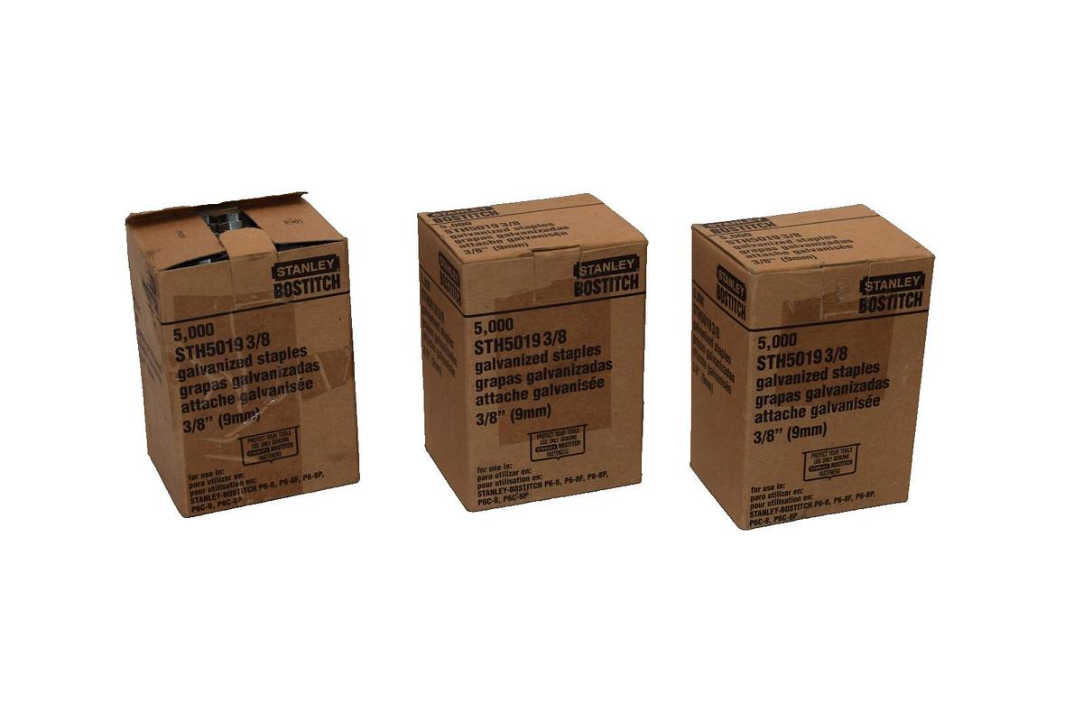 Stanley / Bostitch STH5019 3/8 , 3/8" Galvanized Staples (New - Lot of 15,000)