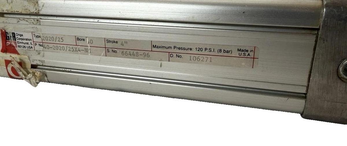 Hoerbiger 40-2020/25x4-BM Rodless Pneumatic Cylinder 40mm Bore & 4" Stroke (New)
