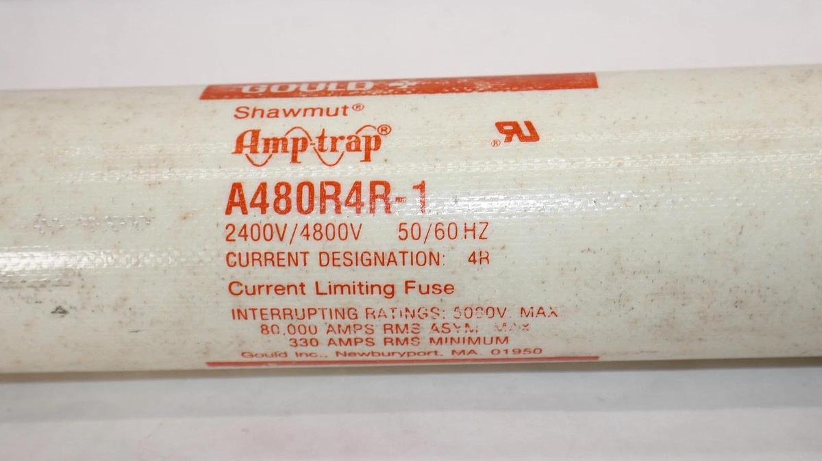 Used GOULD Shawmut AmpTrap fuse A480R4R-1 A480R4R1 4R 2400/4800v 50/60hz