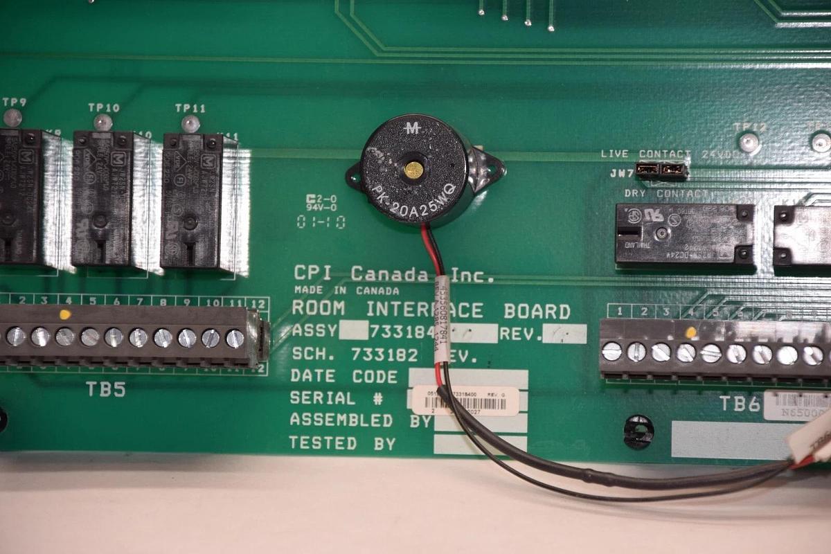 Used CPI CANADA 733184 00 , 733182 Room Interface Board Card