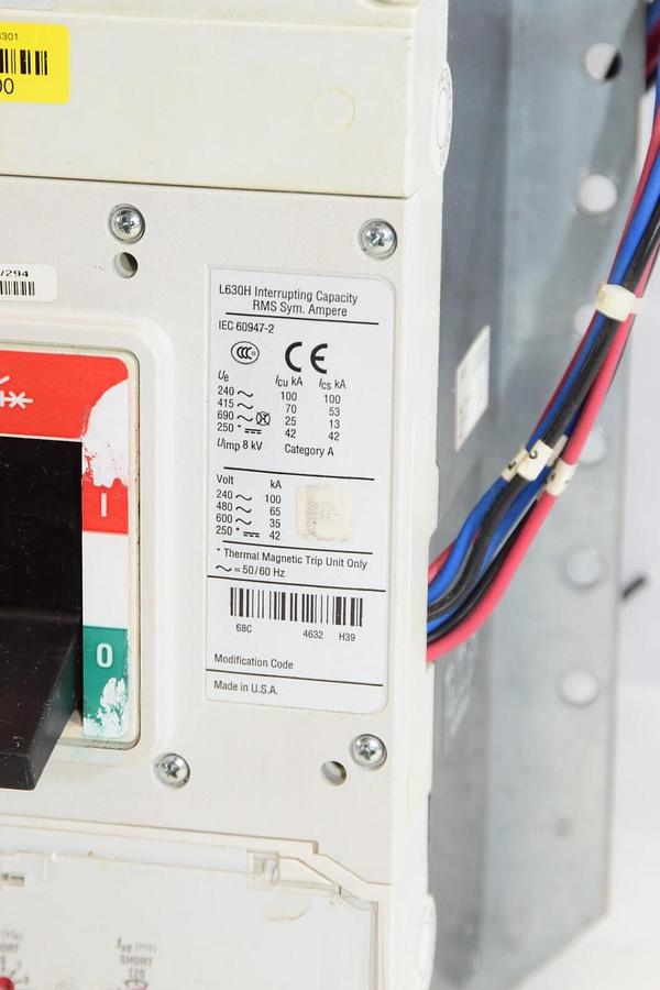 Used Eaton L630H LGH3630NN 69D4632G03 3pole 630A 630 A 630 Amp LT325032 trip