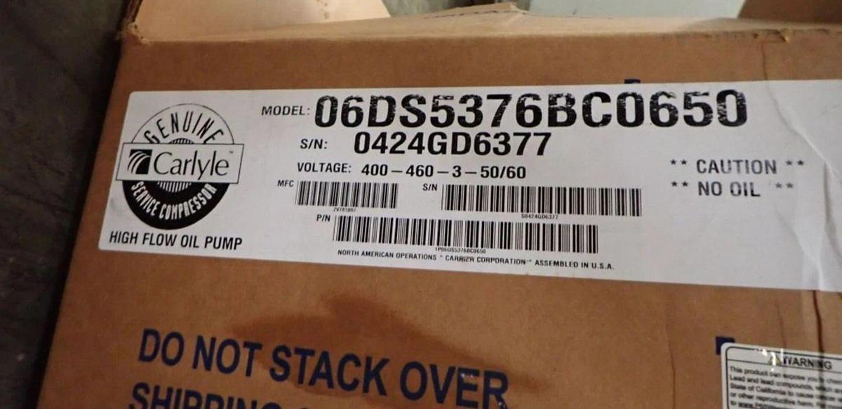 Carlyle 06DS5376BC0650 Compressor High Temp Semi-Hermetic 3 Phase