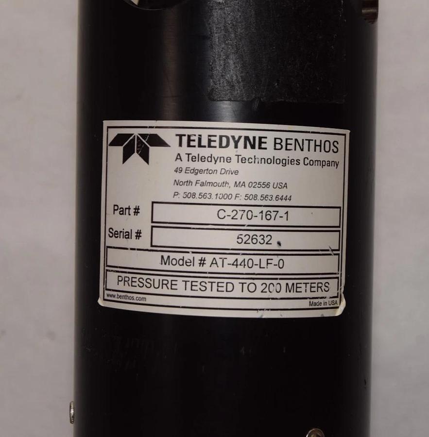 Used Teledyne Benthos Transponder Transducer AT-440-LF-0 C-270-167-1 Oceonographic