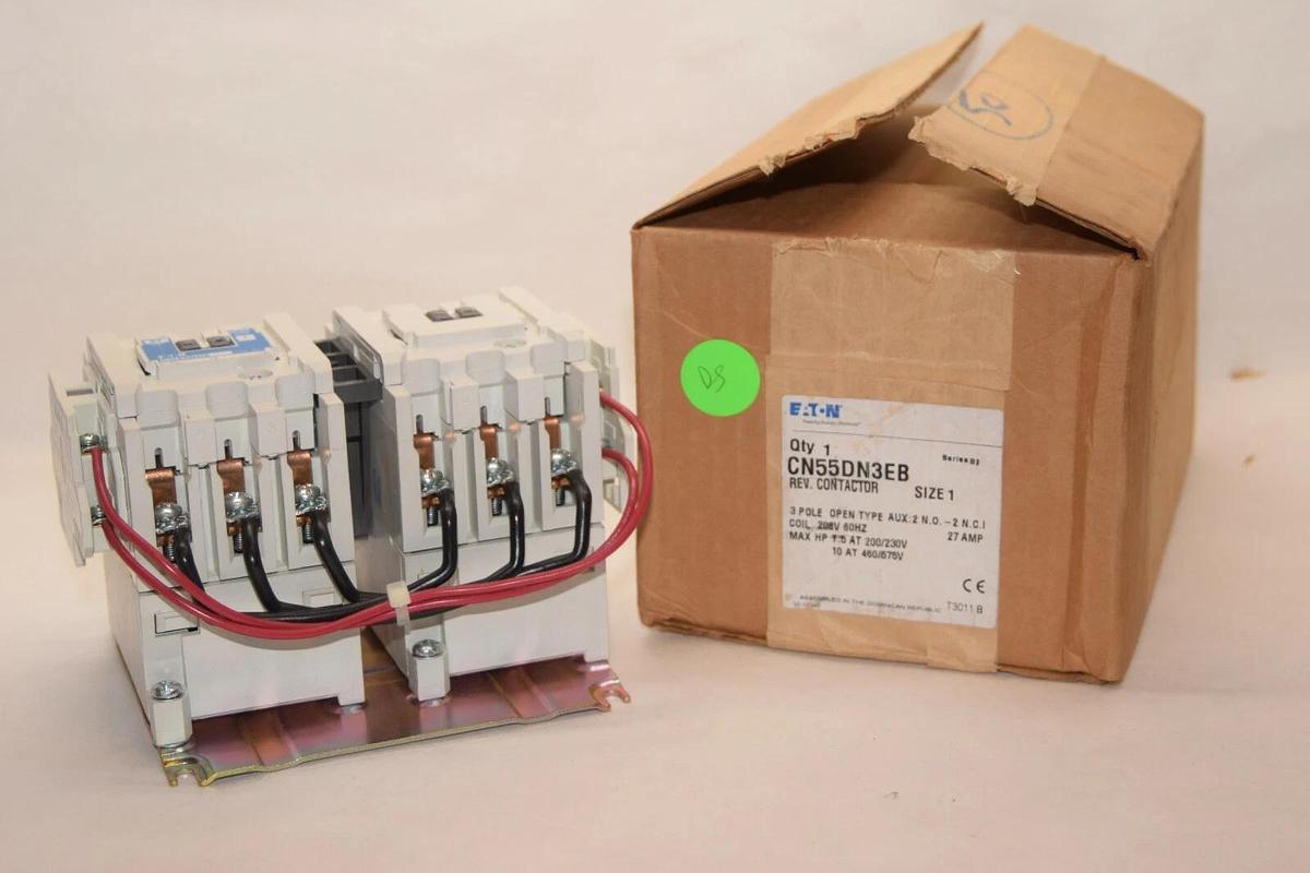 (NEW) EATON CN55DN3EB Size 1 3P 208V 60Hz 27A 27 Amp 27 A Reversing Contactor