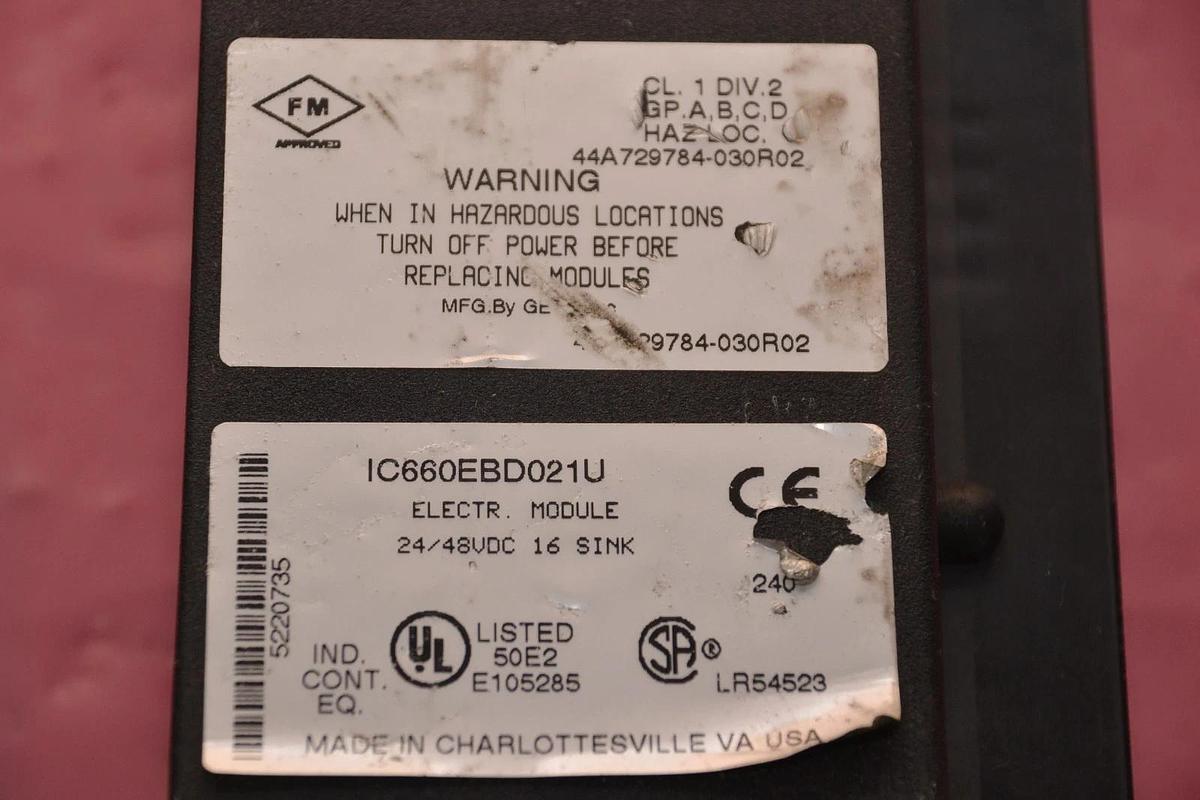 Used General Electric GE Fanuc Electric Module 24/48v 16PT IC660EBD021U IC660TSD021L
