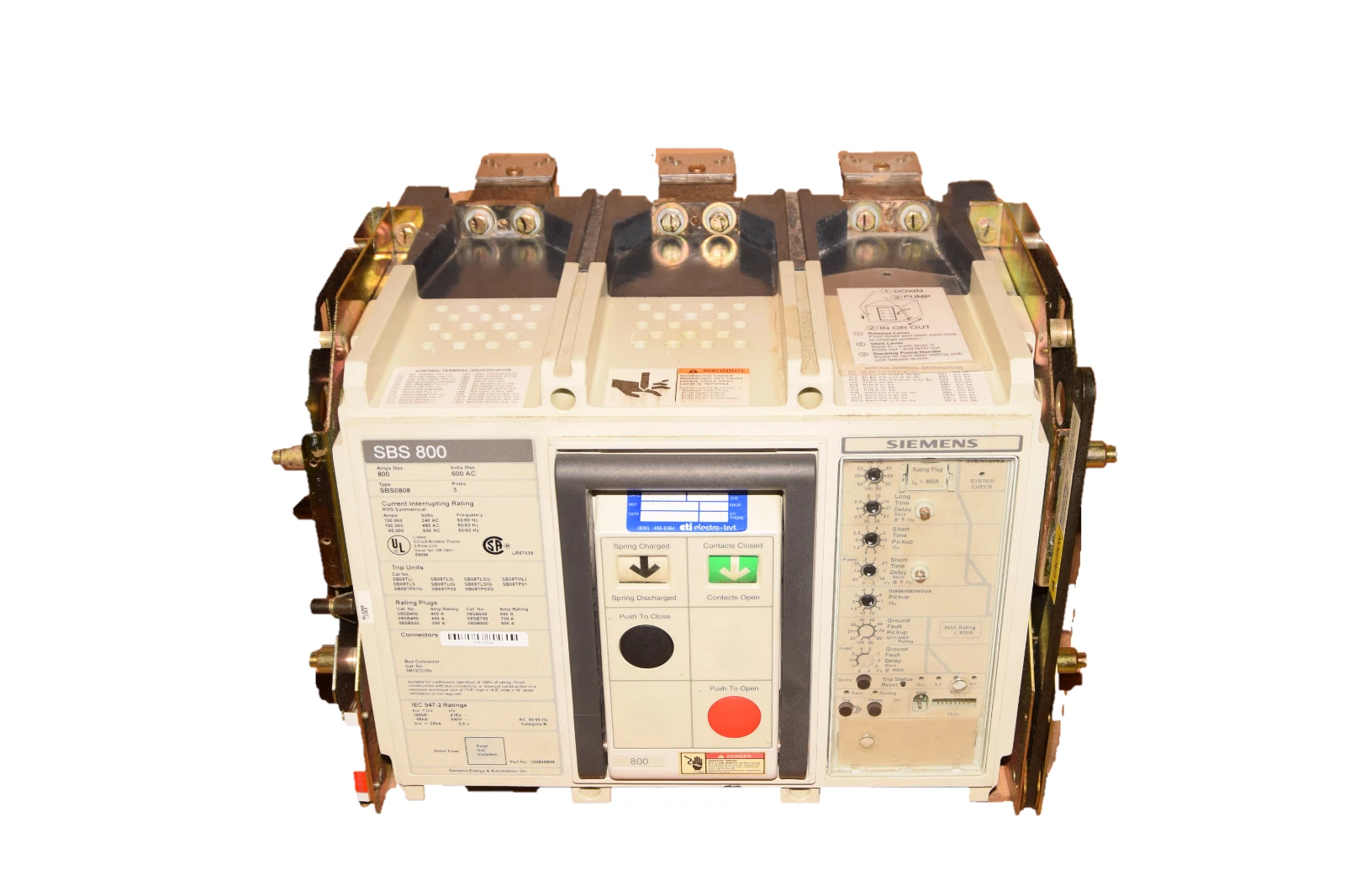 Used SIEMENS SBS0808 SBS 800 CIRCUIT BREAKER 800A 3P 600V 800A  SBSB800 SBS0808DV