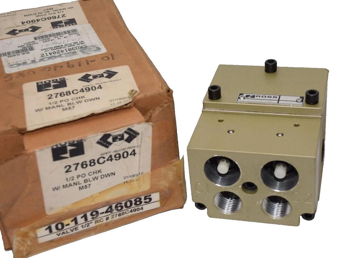 (NEW) ROSS 2768C4904 1/2 PO Check With Manual Blowdown Valve Control Valve