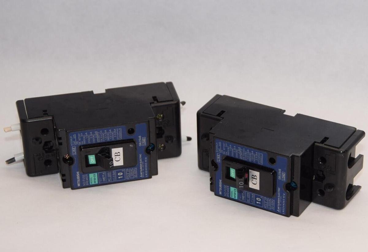 Used (Lot of 2) MITSUBISHI NF30-CS 10Amp 2P 50/60Hz No-Fuse Breaker