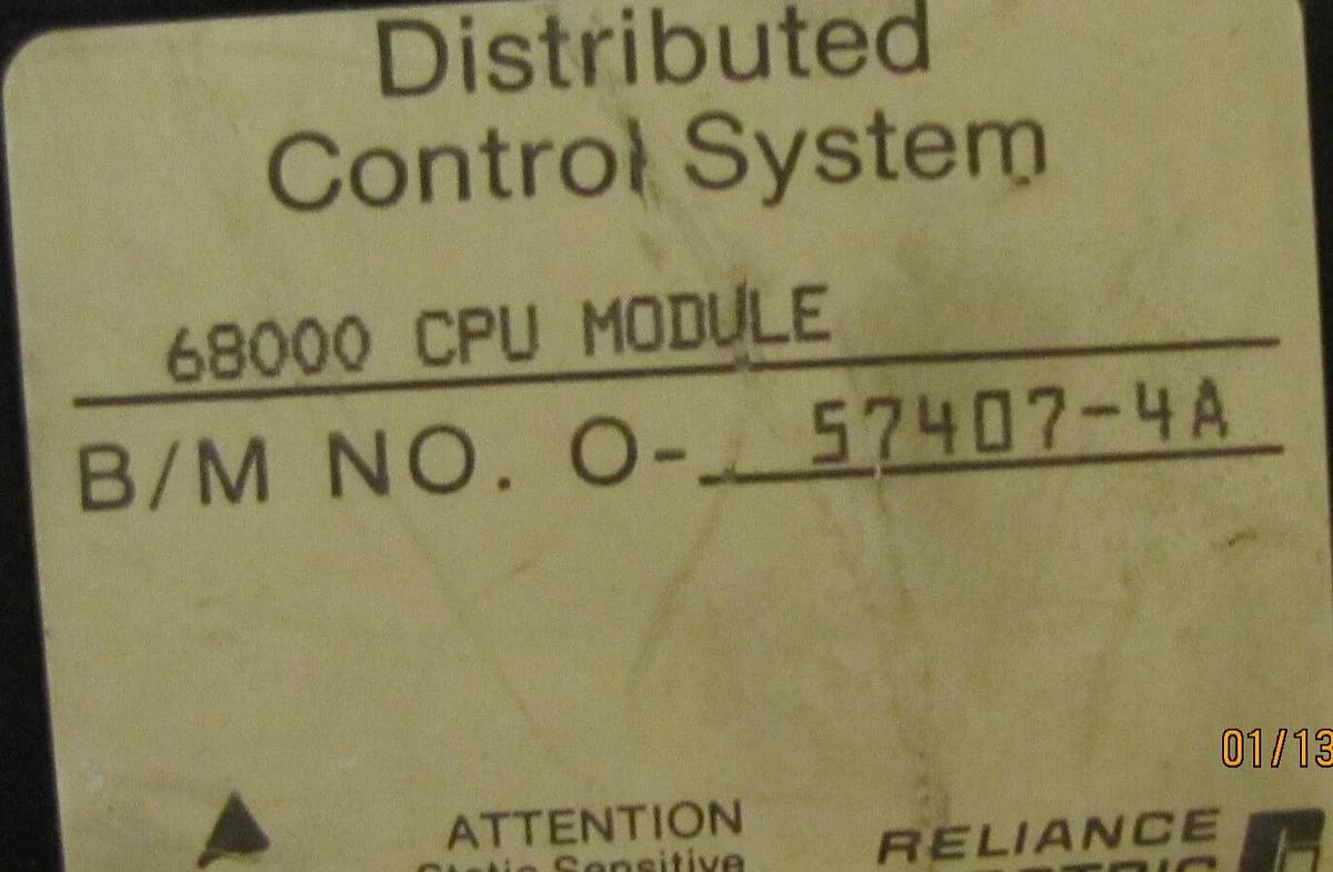 Used RELIANCE ELECTRIC PROCESSOR 57407 0-57407-4A 0 57407-4A 4A