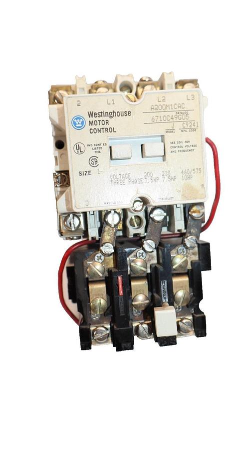 Used Westinghouse Starter Motor Control 6710C49G05 A200M1CAC Size Sz 1 120V coil 3ph